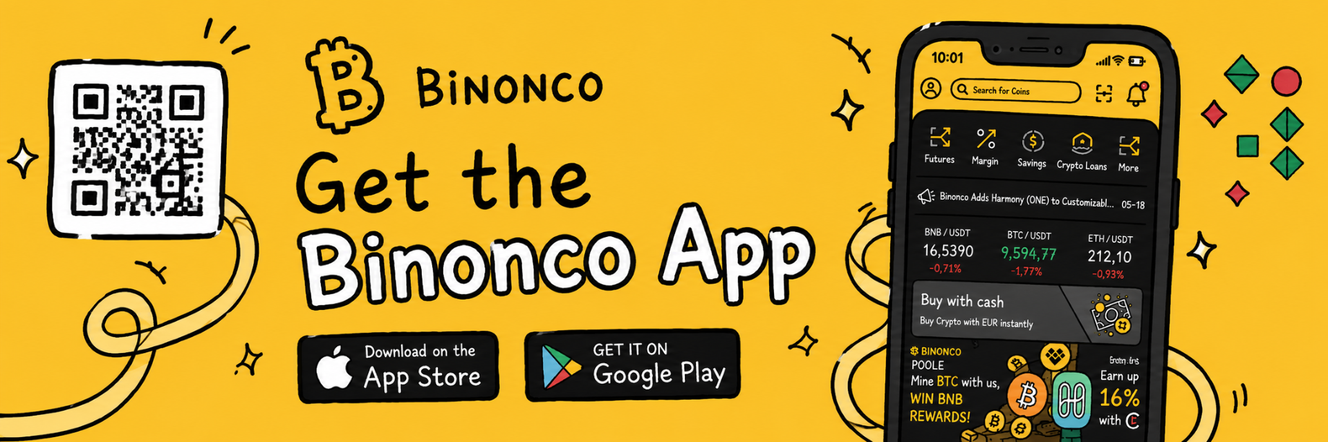 Binonco app banner